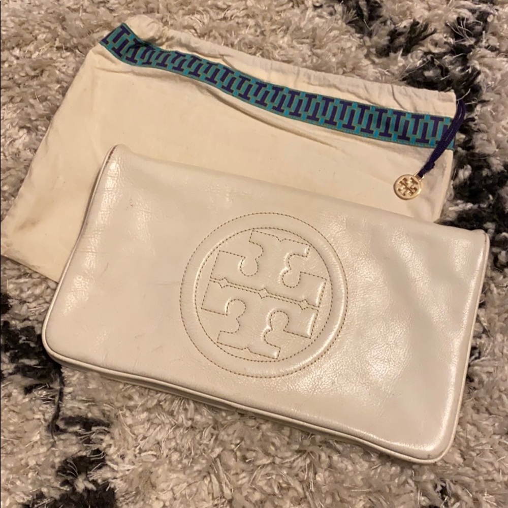 Tory Burch Reva Clutch White